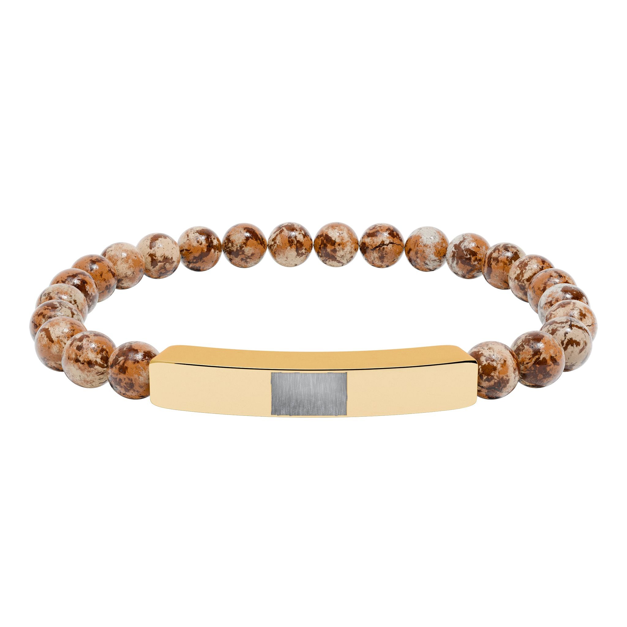 Natural Stone Stretch Bar Bracelet (Engraving)