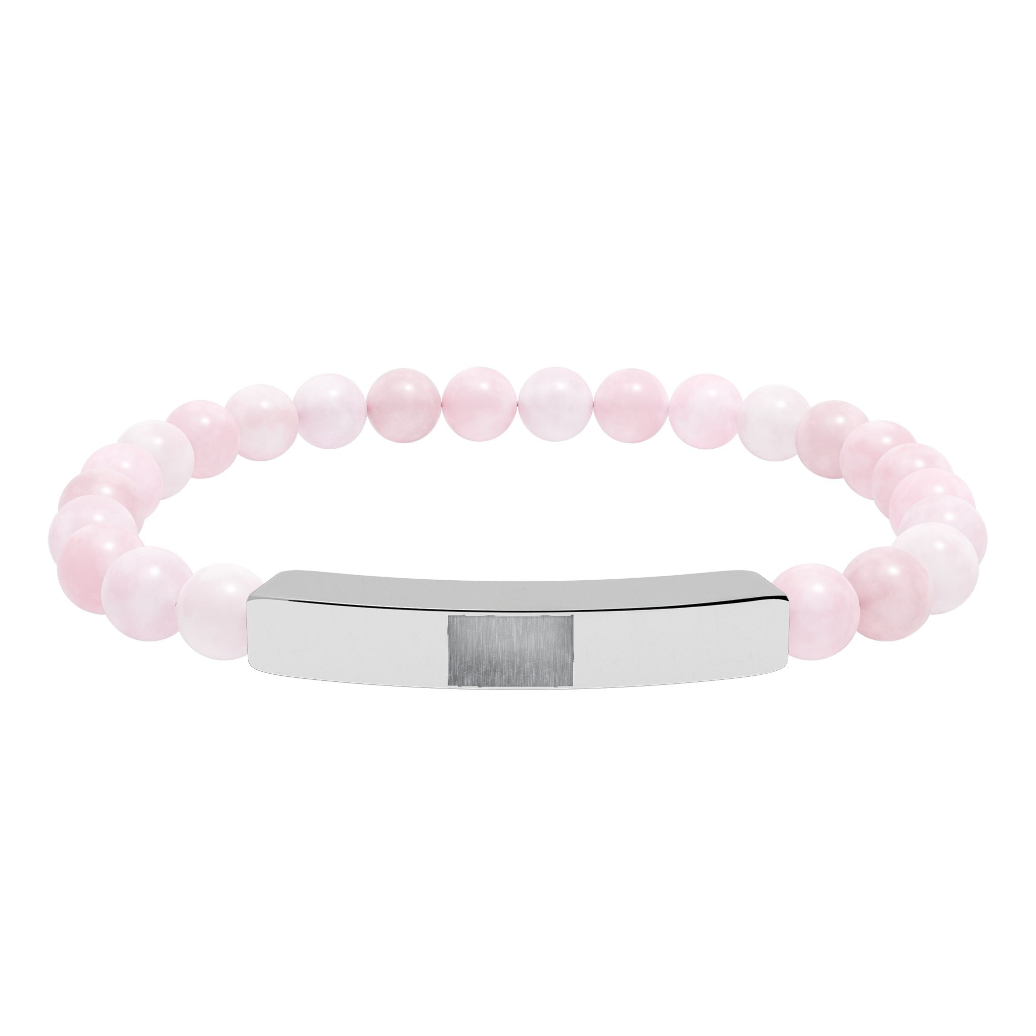 Natural Stone Stretch Bar Bracelet (Engraving)