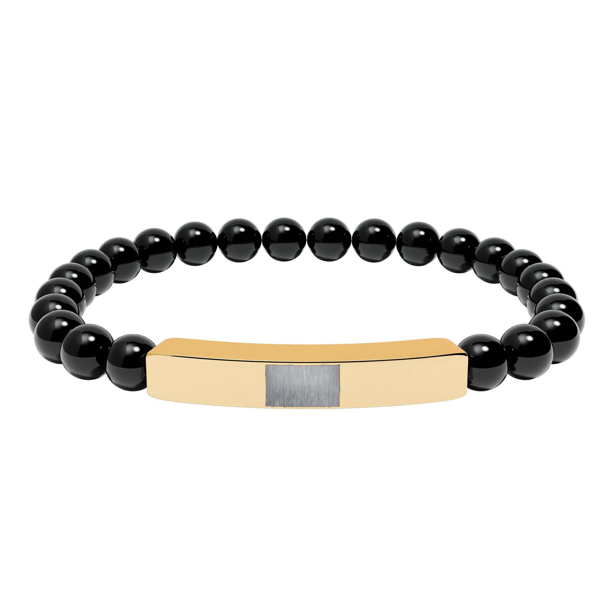 Natural Stone Stretch Bar Bracelet (Engraving)