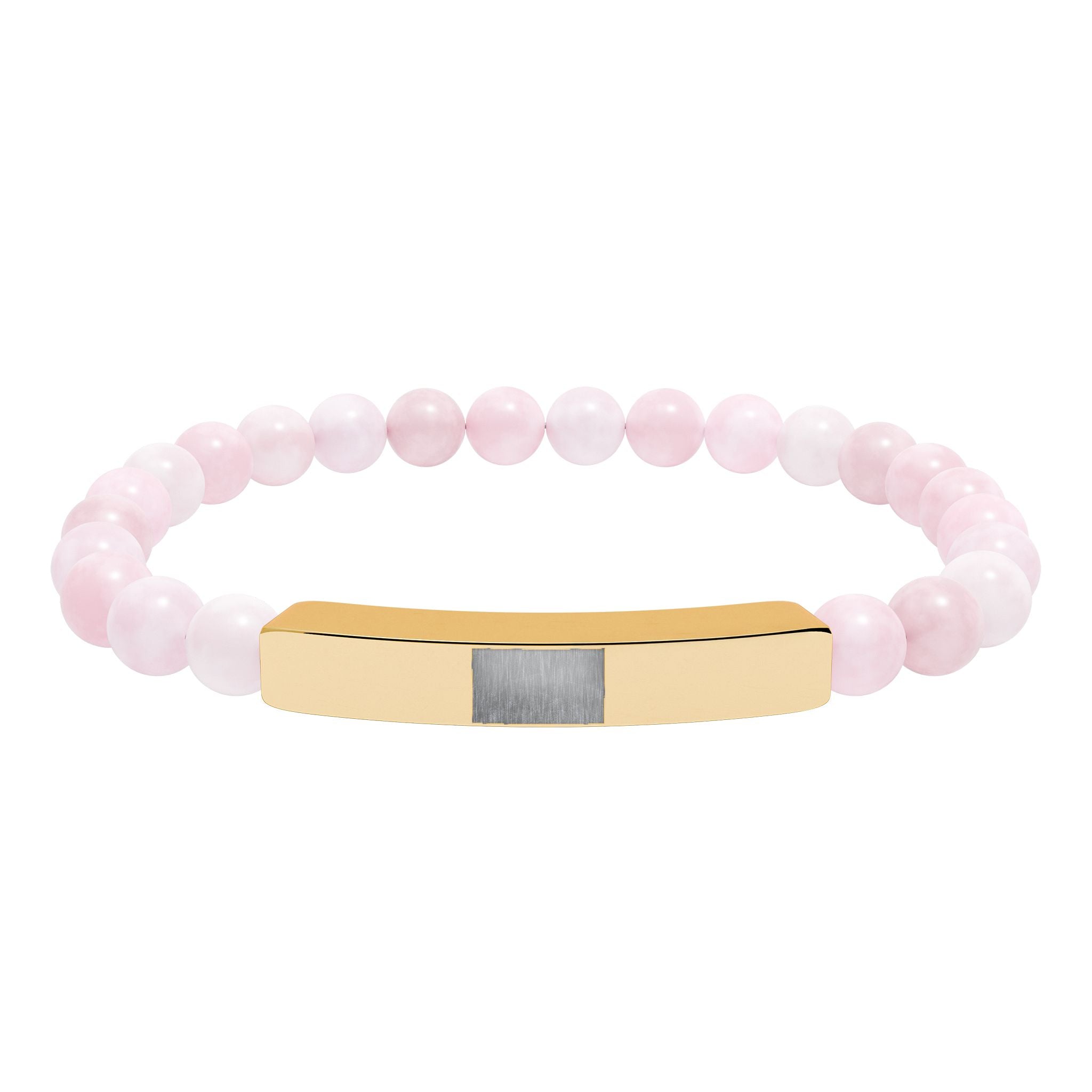 Natural Stone Stretch Bar Bracelet (Engraving)