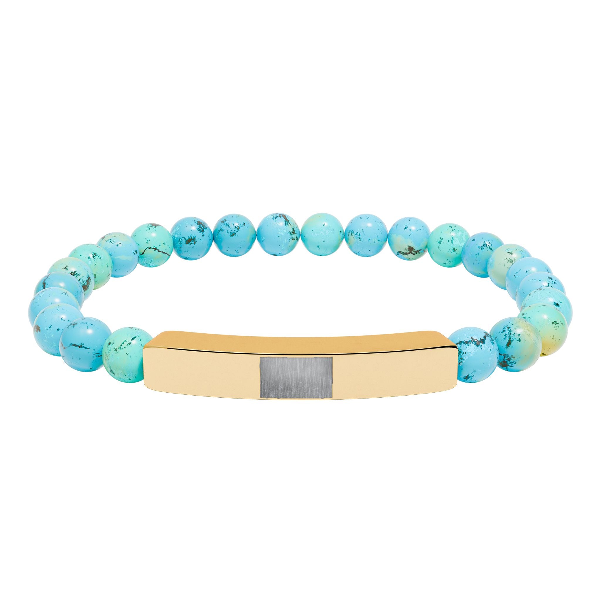 Natural Stone Stretch Bar Bracelet (Engraving)