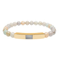 Natural Stone Stretch Bar Bracelet (Engraving)
